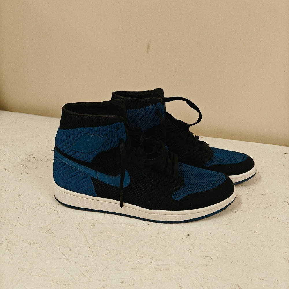 Vintage Flyknit Retro High Top Sneaker Men Size 10 Royal Blue 1985 Jordan